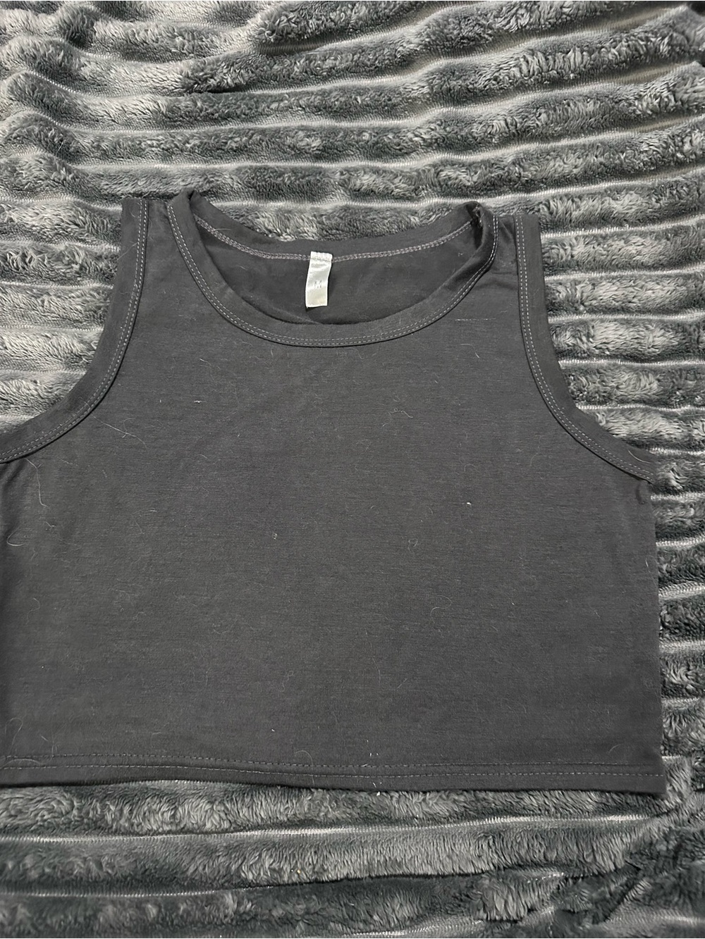 Basic Dark Gray Cropped Tank Top